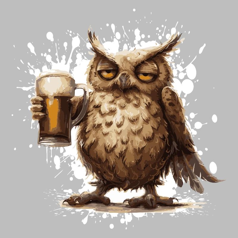 Eule Bier Lustig