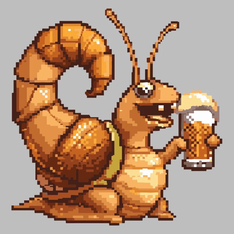 Schnecke Pixel Bier