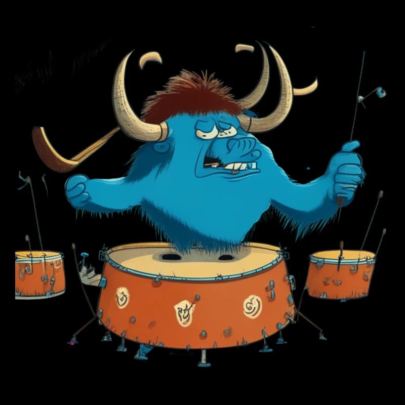 Büffel auf Trommeln