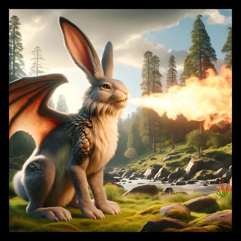 Feuerspeiender Hase Drache #08