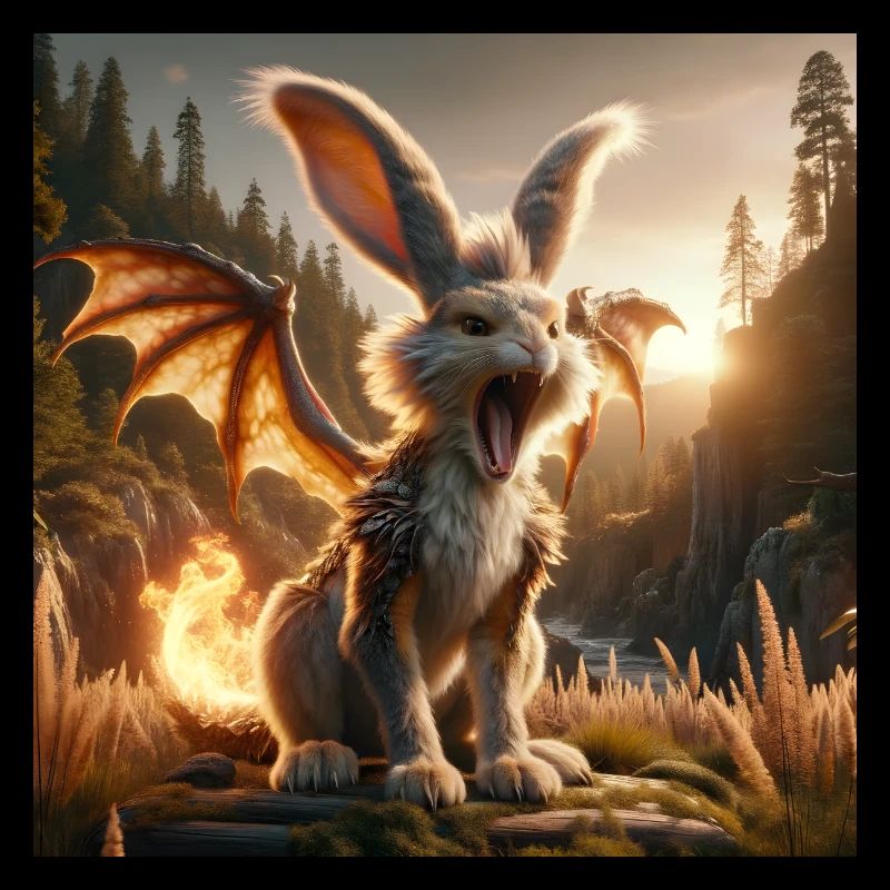 Feuerspeiender Hase Drache #24