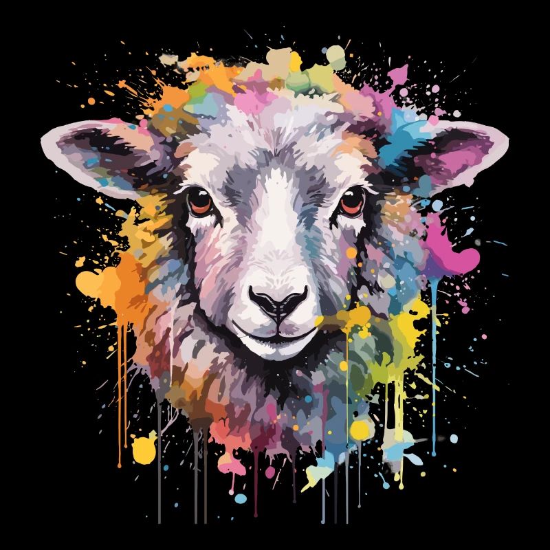 Mouton aquarelle avec splash