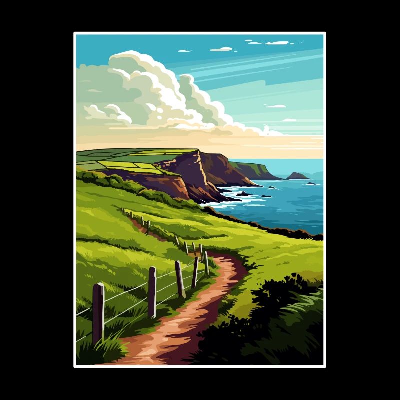 Tor Head Angleterre Vintage voyage affiche Souvenir