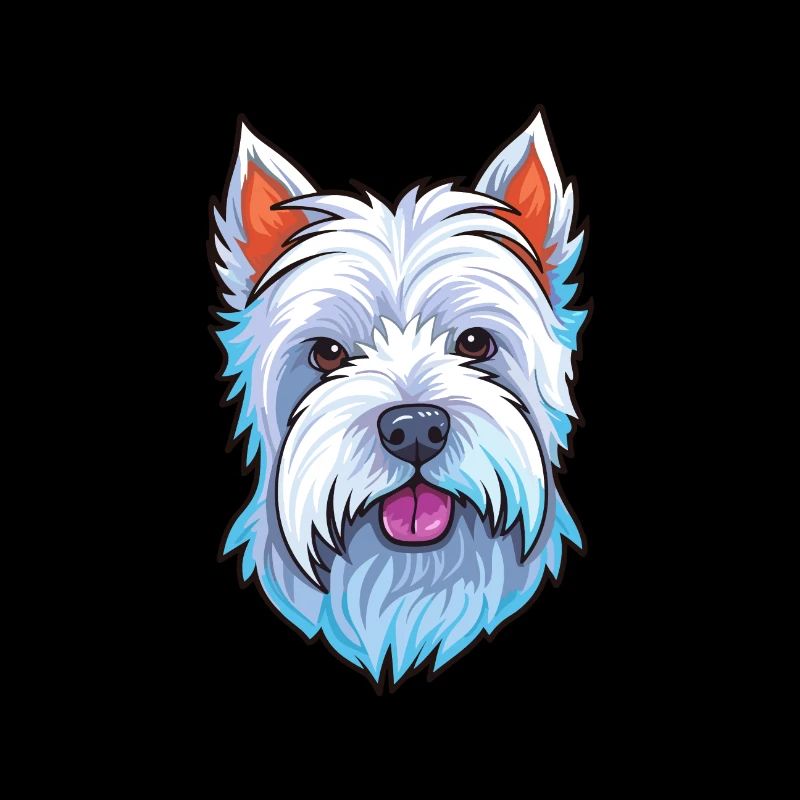 West Highland White Terrier race chien aquarelle C
