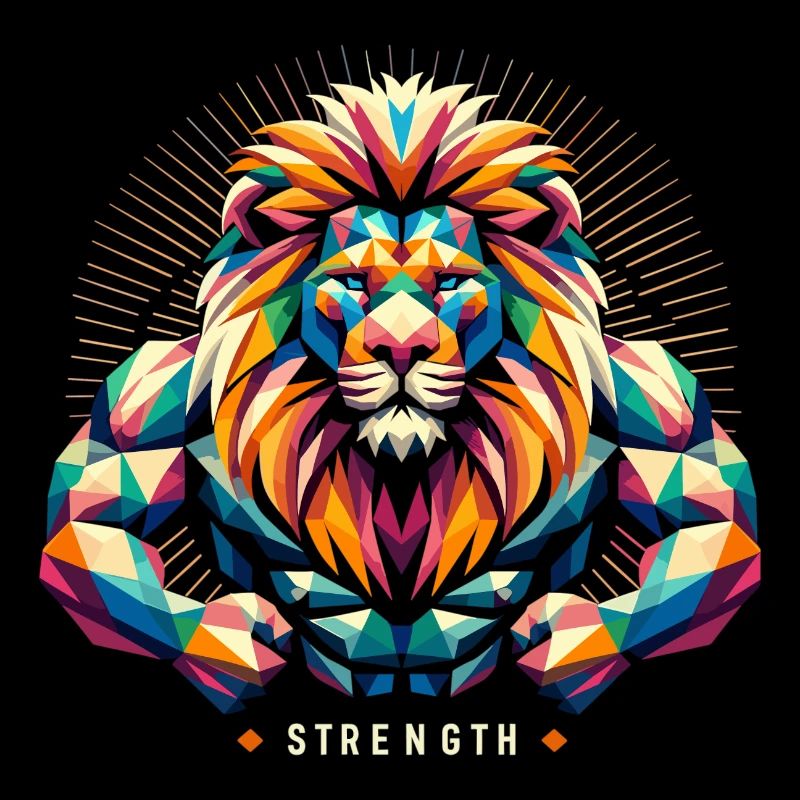 Leo Geometric Geometry Strength Muscles Gift