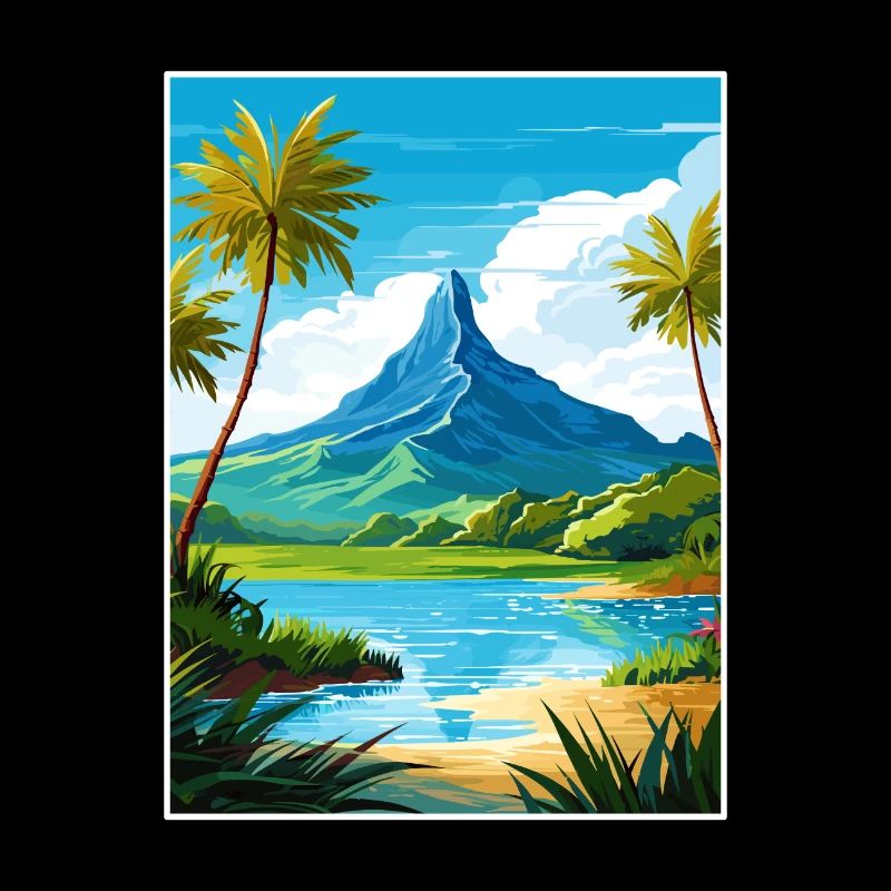 Bora Polynésie française Affiche de voyage vintage