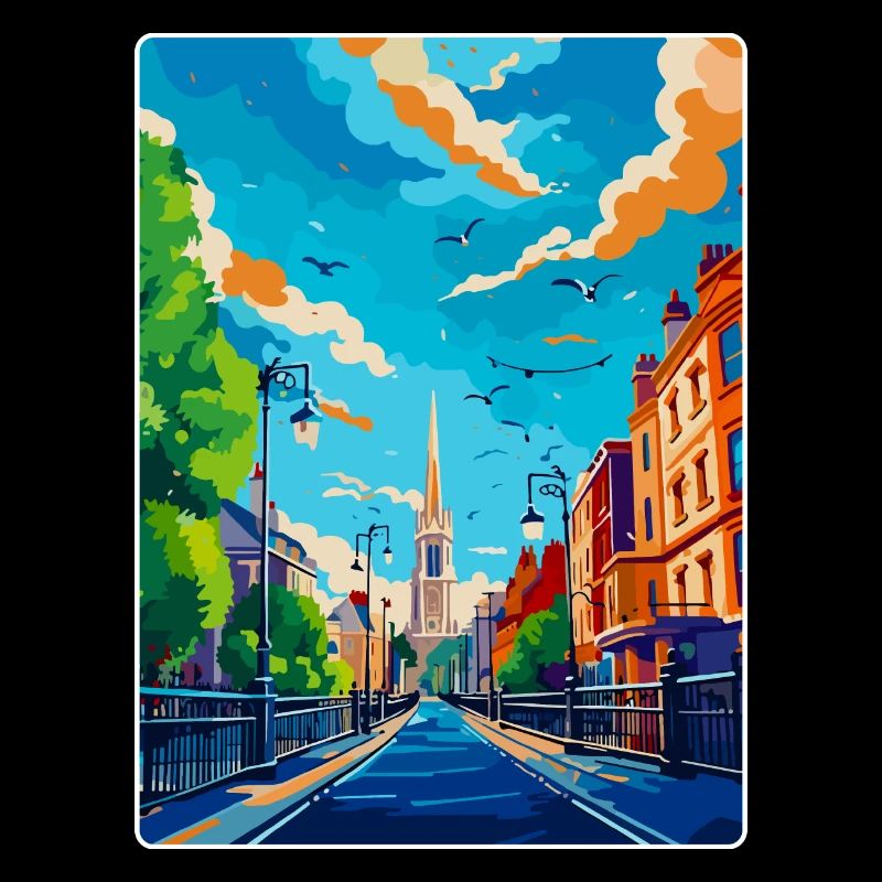 Dublin Irlande Royaume-Uni Affiche de voyage vintage souvenir