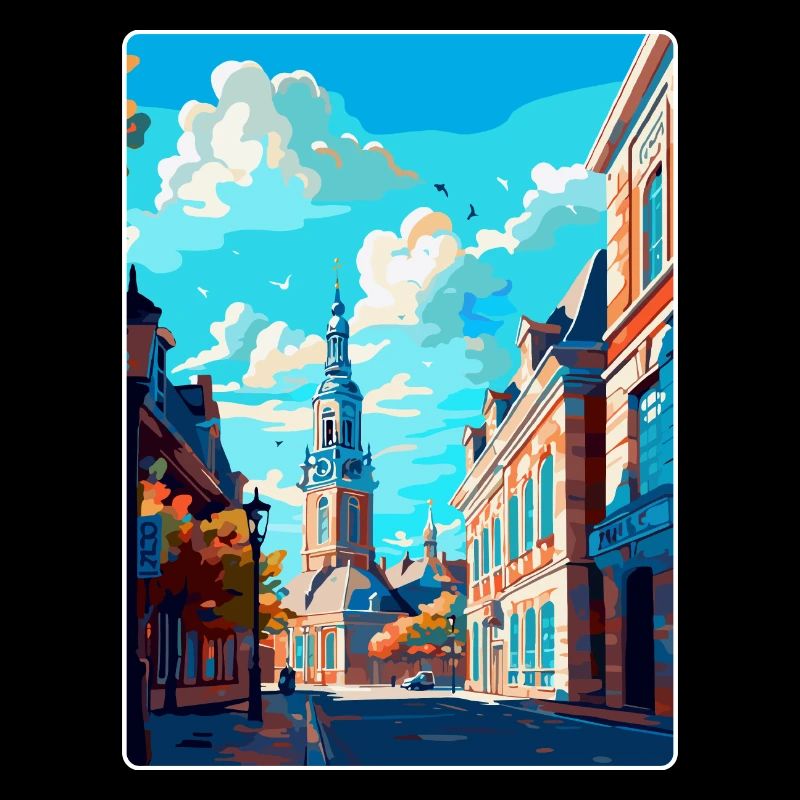 Breda Pays-Bas Poster de voyage vintage souvenir