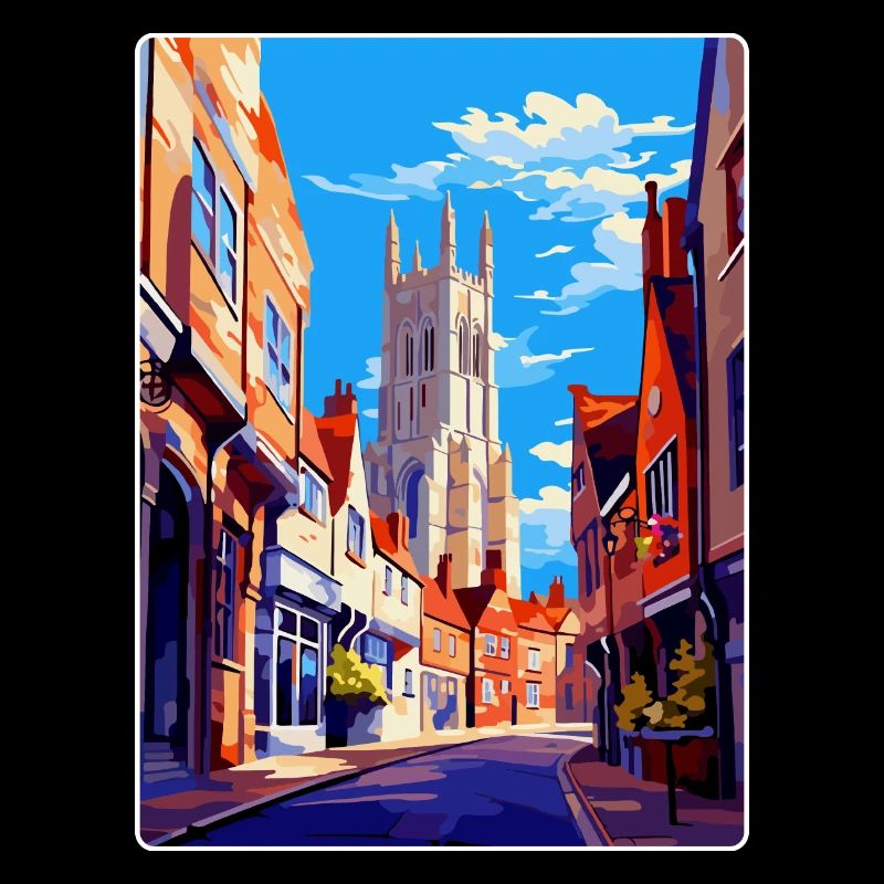 Canterbury Angleterre Royaume-Uni Affiche de voyage Souvenir WPA