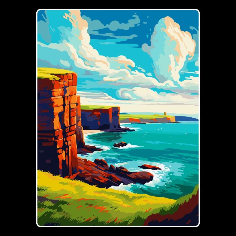 Îles Orcades Écosse Royaume-Uni Affiche de voyage souvenir