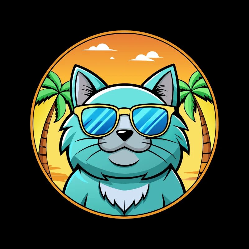 Lunettes de soleil Chartreux Cat Breed Cartoon Beach