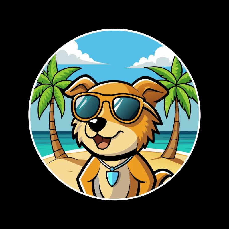 Kanni Chien Race Dessin Animé Lunettes De Soleil Plage