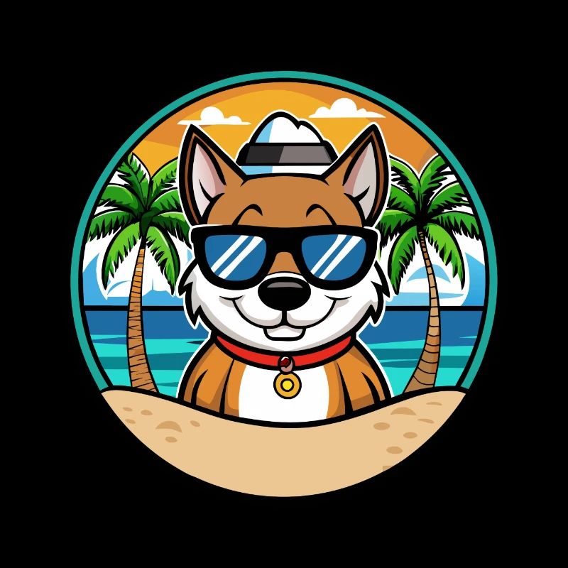 Cao De Seo Miguel Race De Chien Dessin Animé Plage