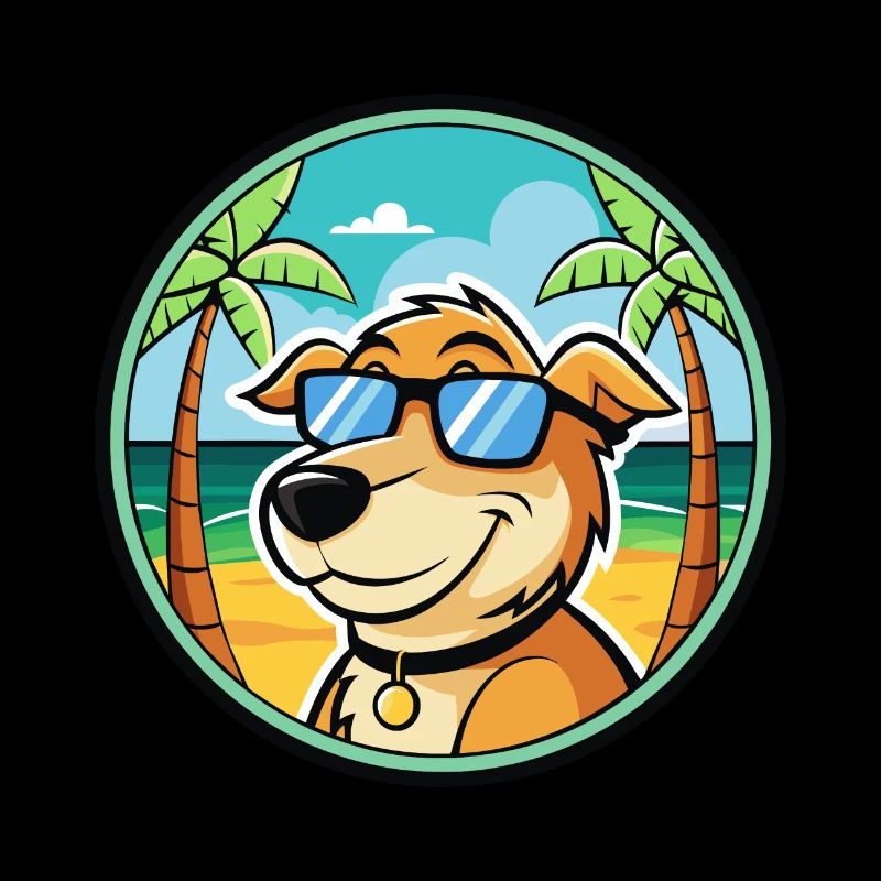 Koolie Chien Race Dessin Animé Lunettes de Soleil Plage