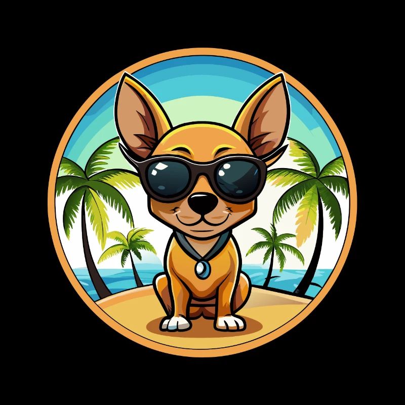 Lunettes de soleil de dessin animé Russian Toy Terrier Dog Breed