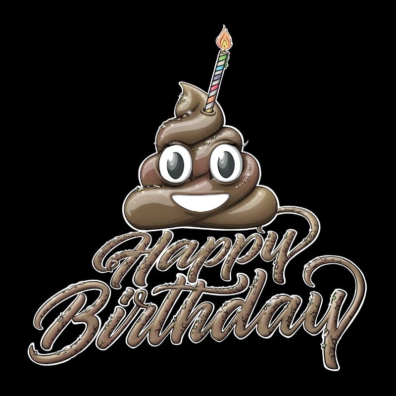 Alles Gute zum Geburtstag Kacke mit einer Kerze