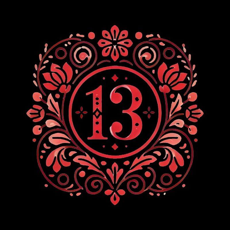 Floral 13 Badge with Elegant Design