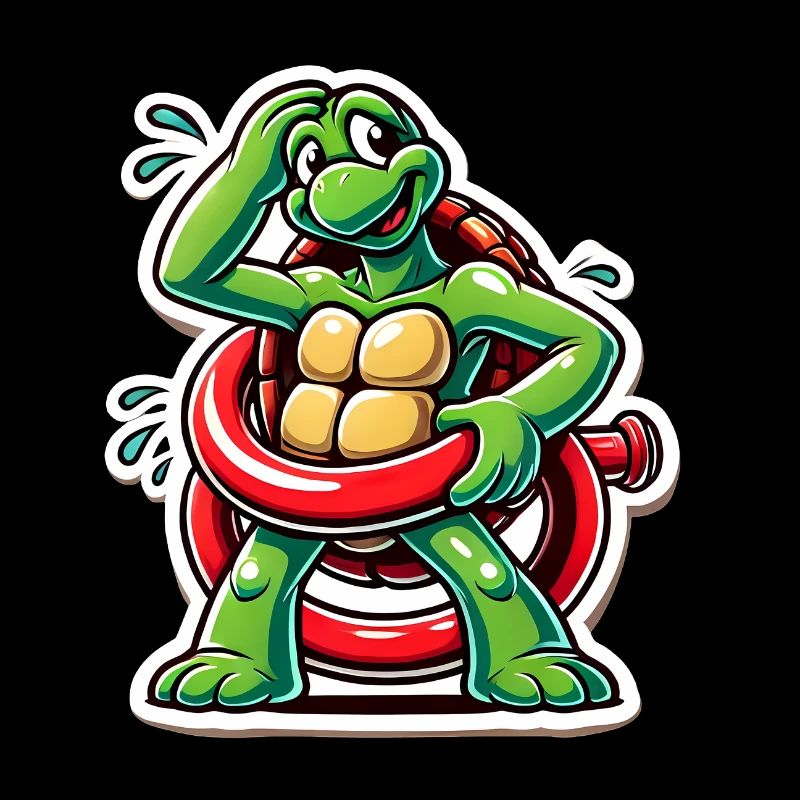 Tortue drôle Oops dessin animé Autocollant