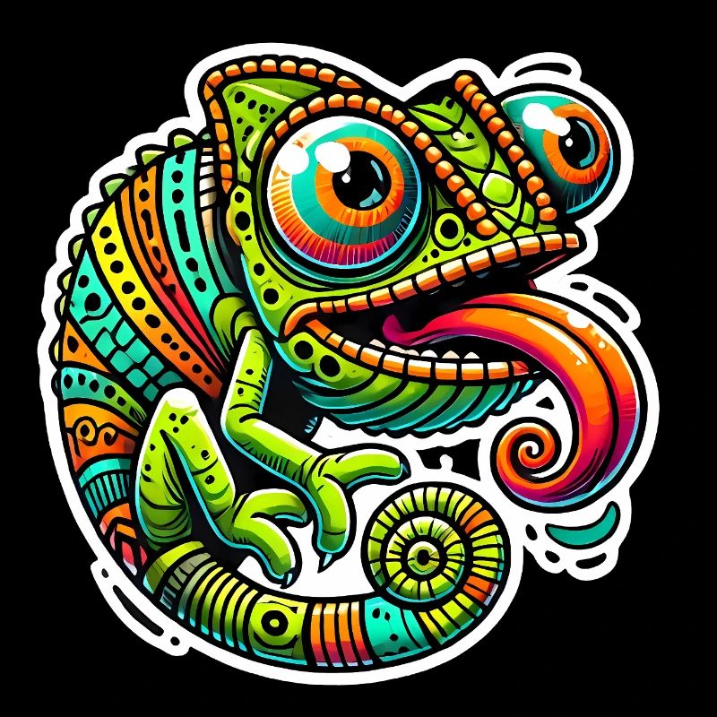 Chameleon Power Cartoon Design