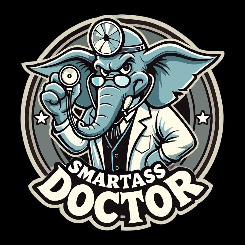 Smartass Doctor Elephant Funny Gift