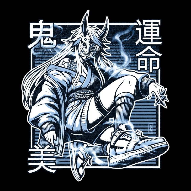Démon Kunoichi bleu