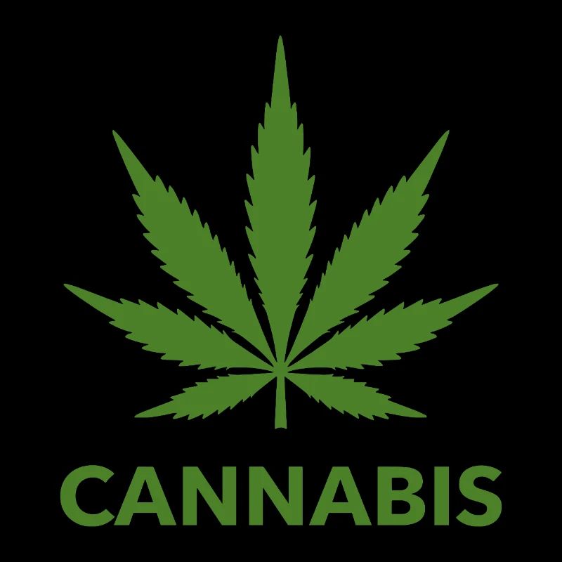 Cannabis Hanfblatt Statement Grüner Look