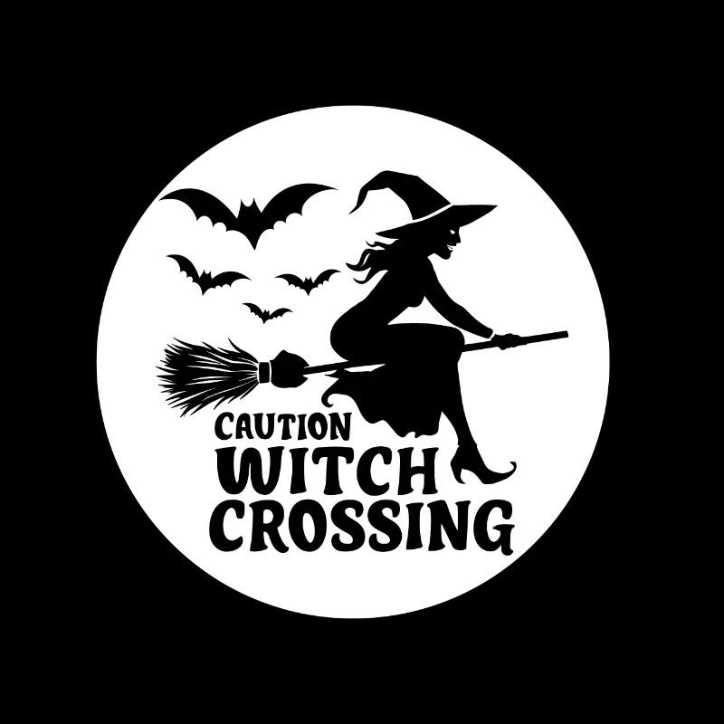 Hexe Hexenbesen Spruch Caution Witch Crossing