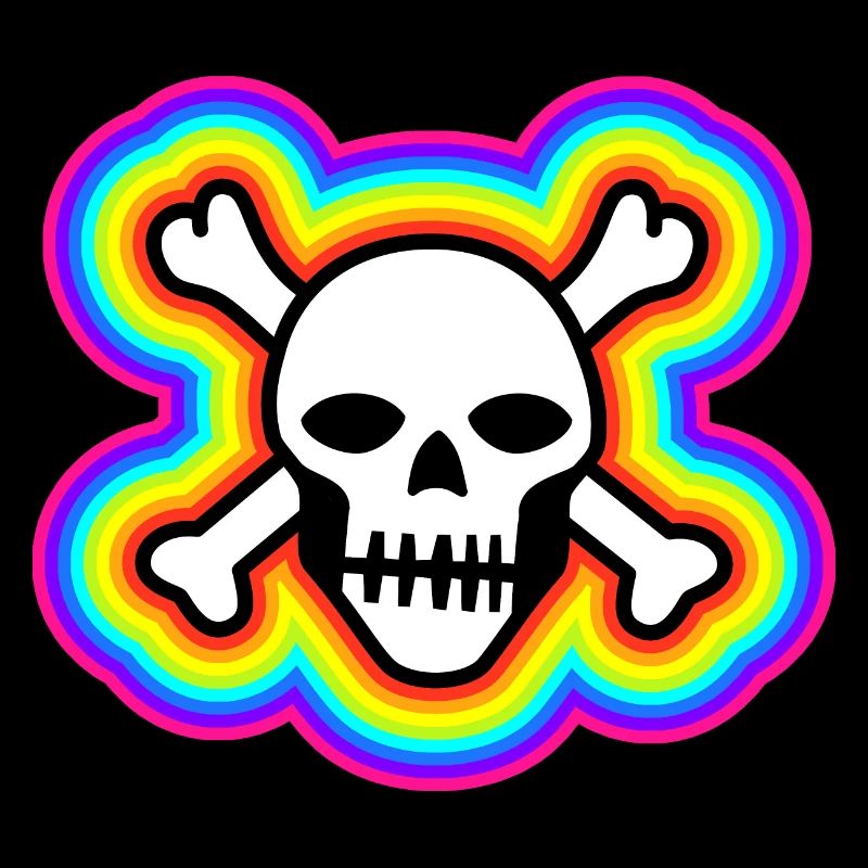 Regenbogenfarbener Schädel: Lebendiger und einzigartiger Schädel