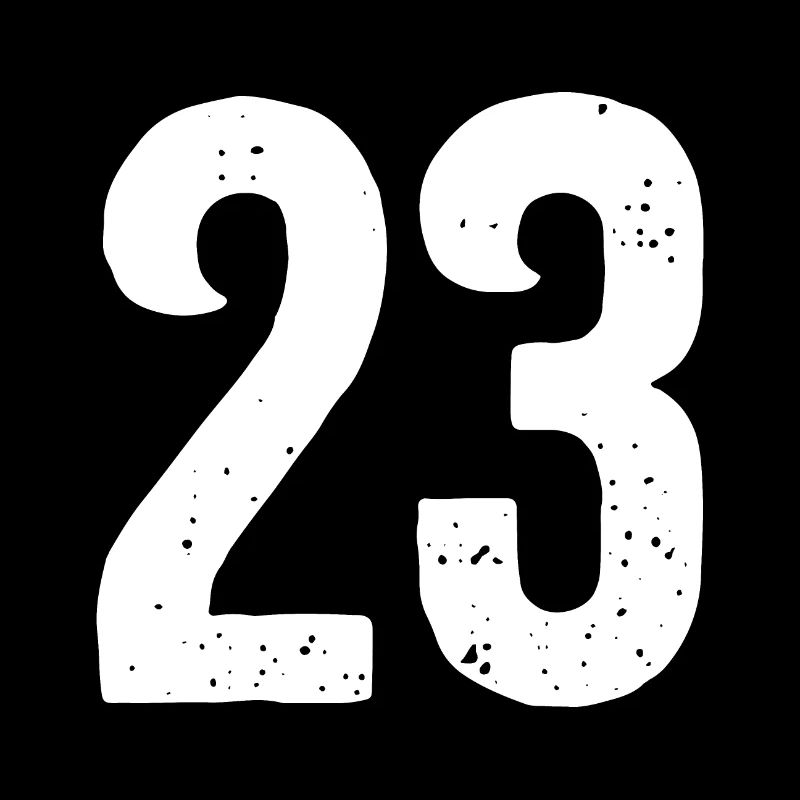 23 Numbers White
