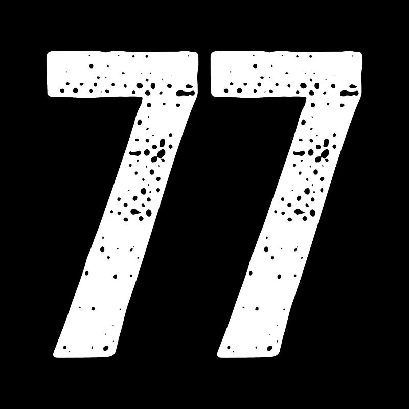 77 Numbers White