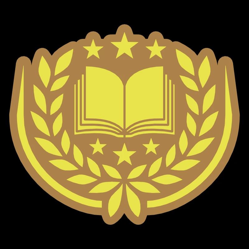 Emblem Buch Sterne Lorbeerkranz