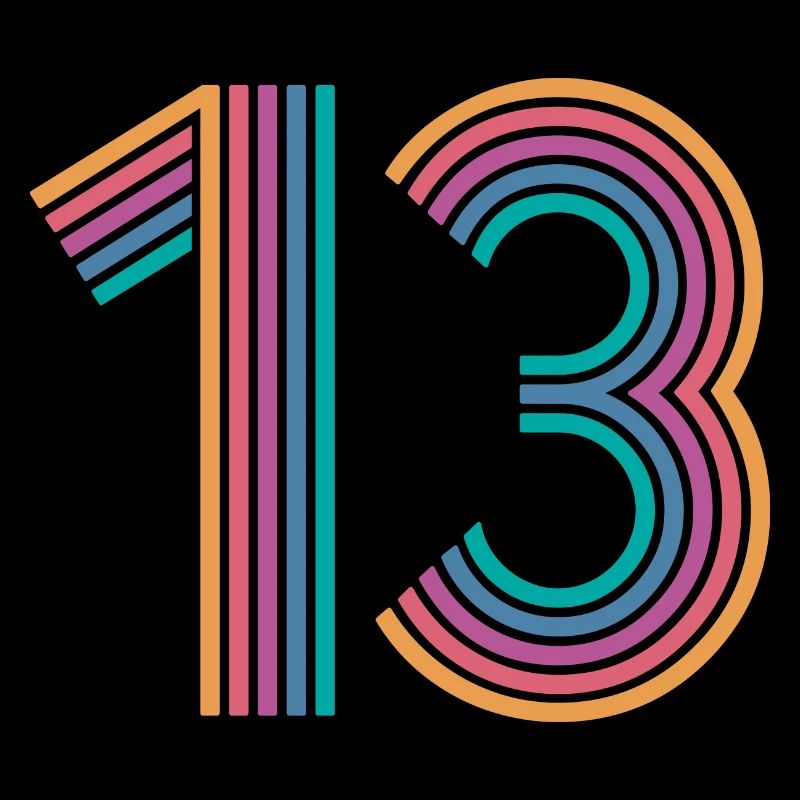 Cool Number 13 - 13 Years Old 13th Birthday Gift