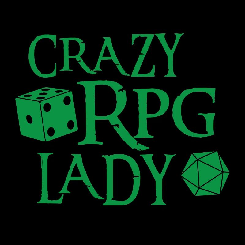 Crazy RPG lady with dice