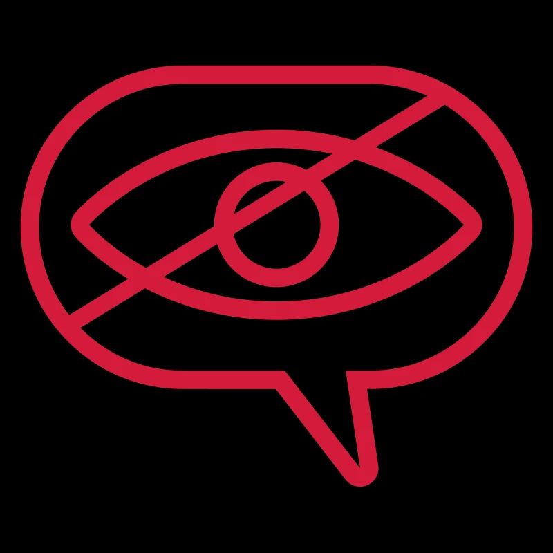 No looking at the eye speech bubble
