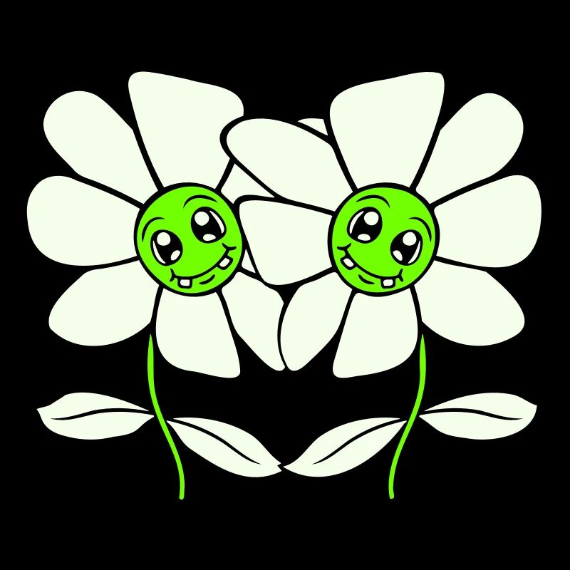 Zwei Hübsche Schöne Blümchen Blumen Blüten Freunde