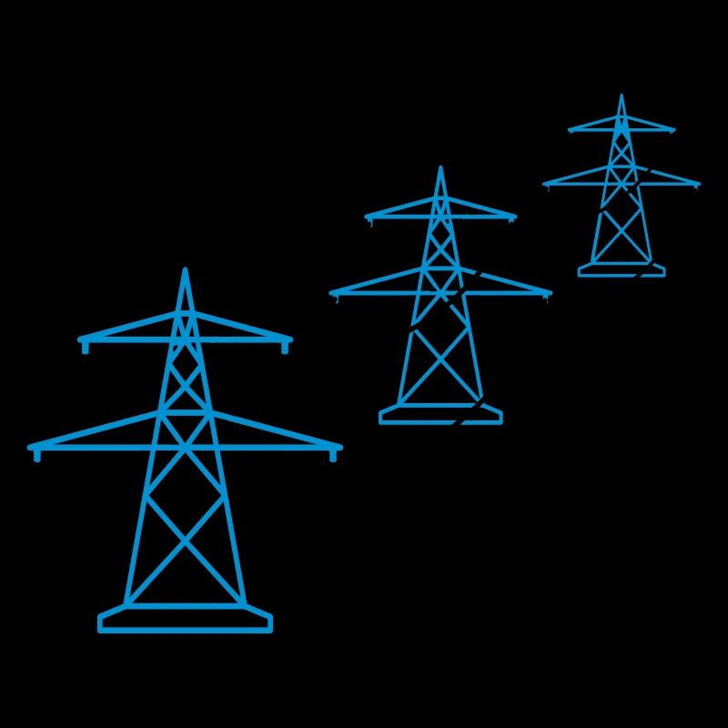 row pattern many track electricity mast power pole ele