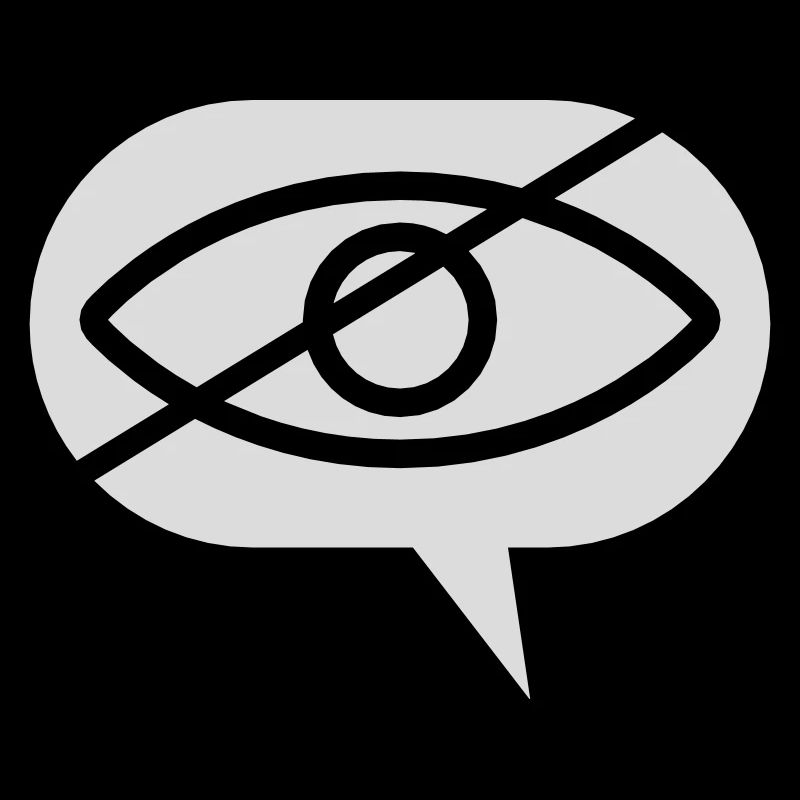 Forbidden to look at eye speech bubble