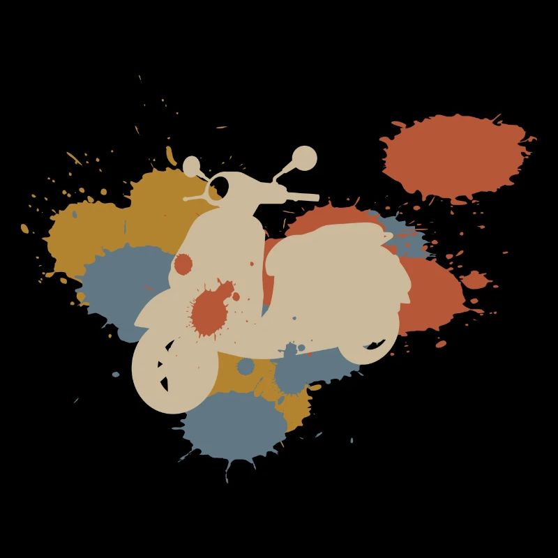 Motorroller Mofa Farbklecks