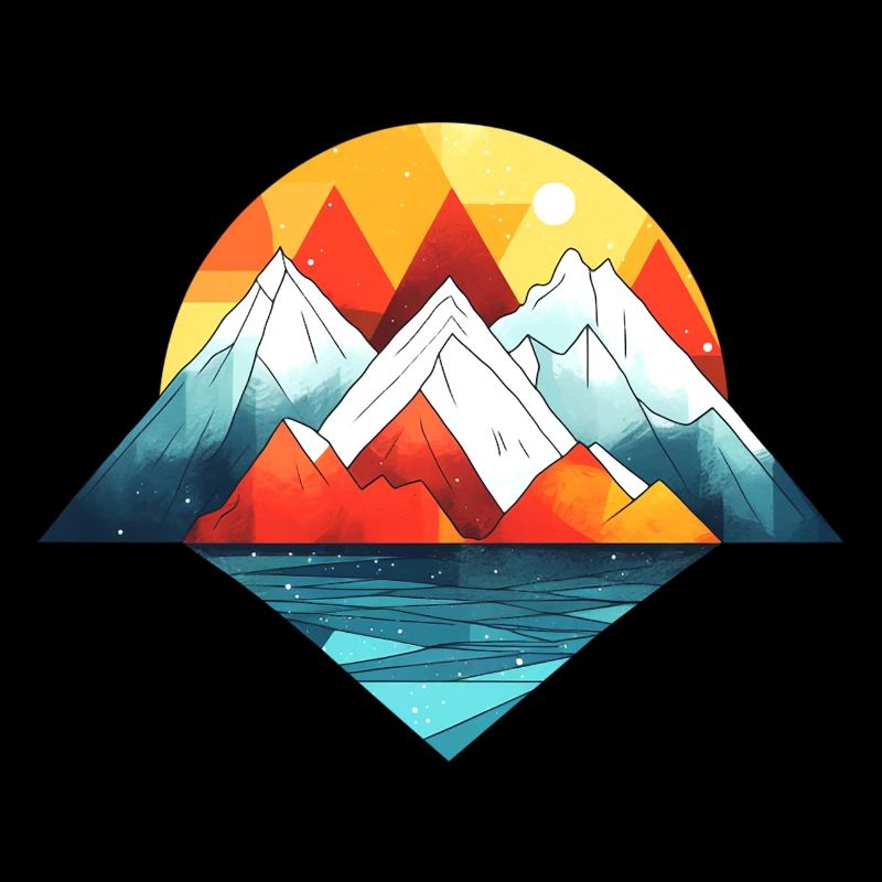 Mountains abstract in bright colors