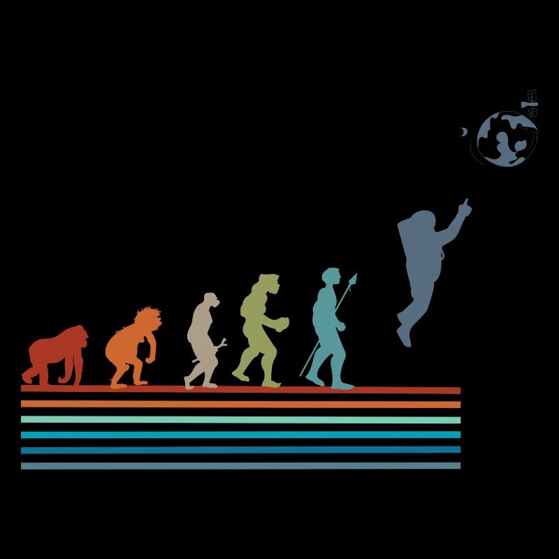 Évolution rétro vintage Astronaute