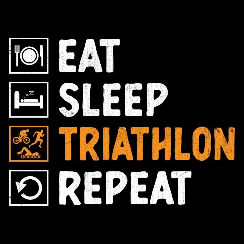 Manger Dormir Triathlon Répéter Nager Vélo Courir Triathlet