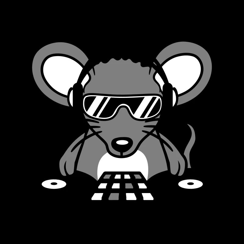 Maus DJ Sonnenbrille Kopfhörer Party Feiern Musik