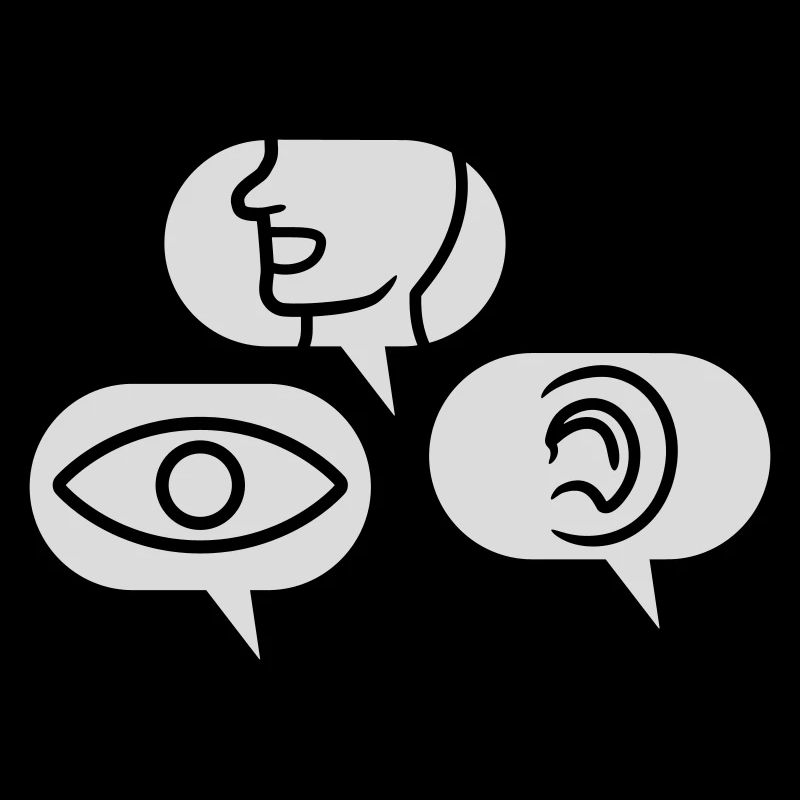 Hear See Speak Speech bubbles