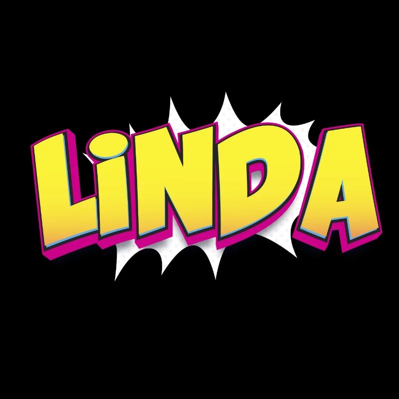 Linda Custom Name Comic Book Style Pop Art, Linda