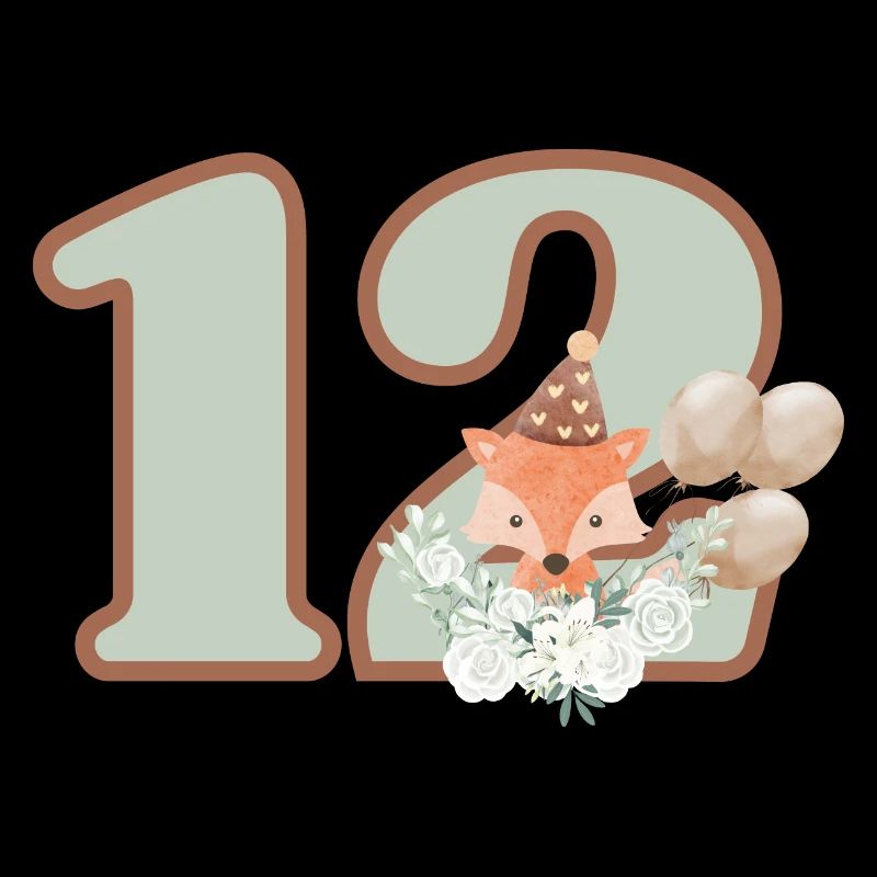 12e anniversaire renard fleurs
