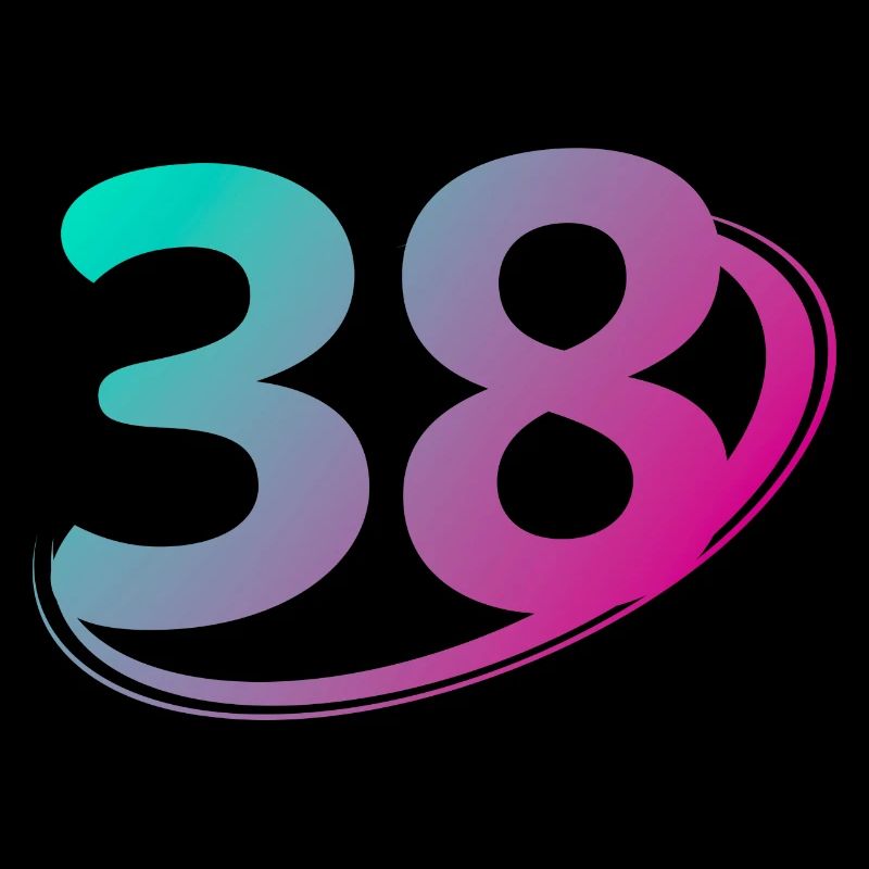 Numéro 38 multicolore