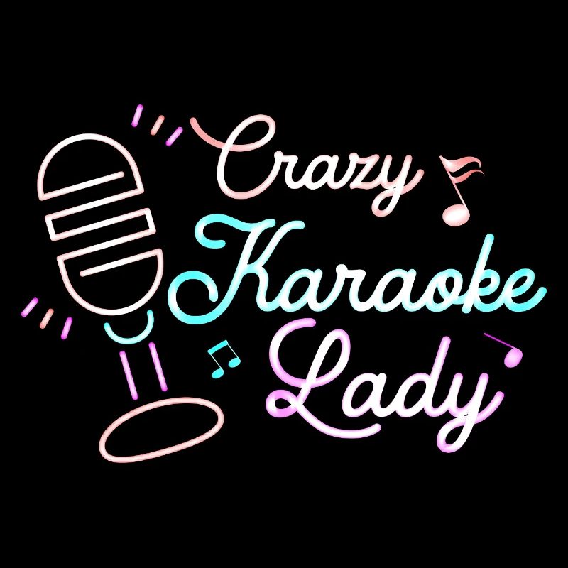 Crazy Karaoke Lady Singing Singer