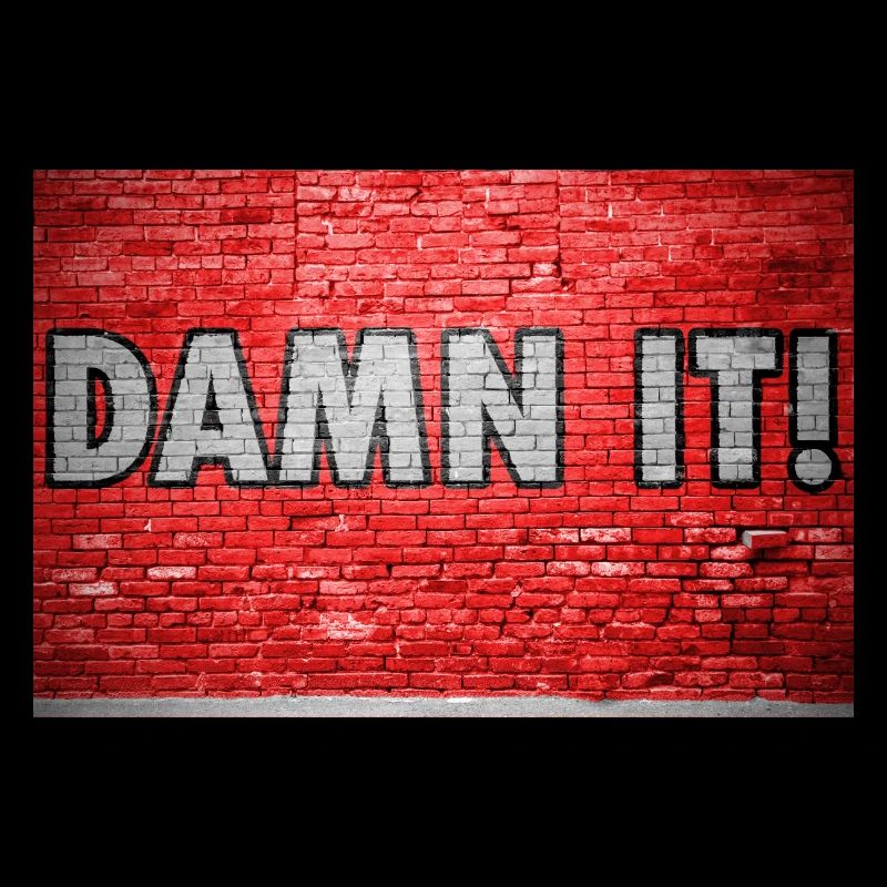 Damn It Brick Wall Graffiti