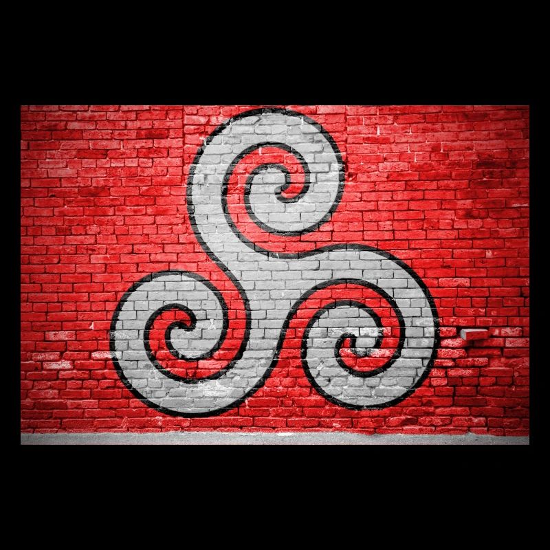 Triskele BDSM Ziegelsteinmauer Graffiti