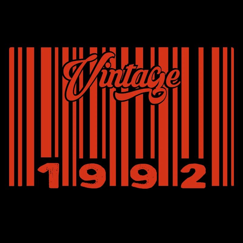 Vintage 1992 Born In 1992 33 Year Old Bar Code Anniversai